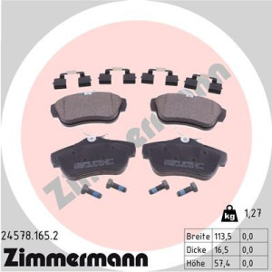 ZIMMERMANN 24578.165.2 Brzdové platničky Zadné pre