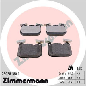 ZIMMERMANN 25028.180.1 Brzdové platničky Predné pre