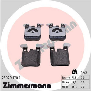 ZIMMERMANN 25029.170.1 Pastillas de freno Trasero para