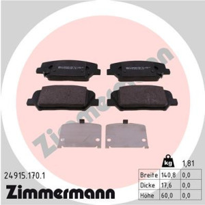 ZIMMERMANN 24915.170.1 Brzdové platničky Predné pre