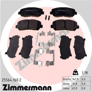 ZIMMERMANN 25564.160.2 Brzdové platničky Predné pre