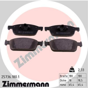 ZIMMERMANN 25736.180.1 Brzdové platničky Predné pre
