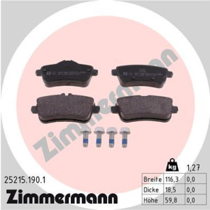 ZIMMERMANN 25215.190.1 Brzdové platničky Zadné pre