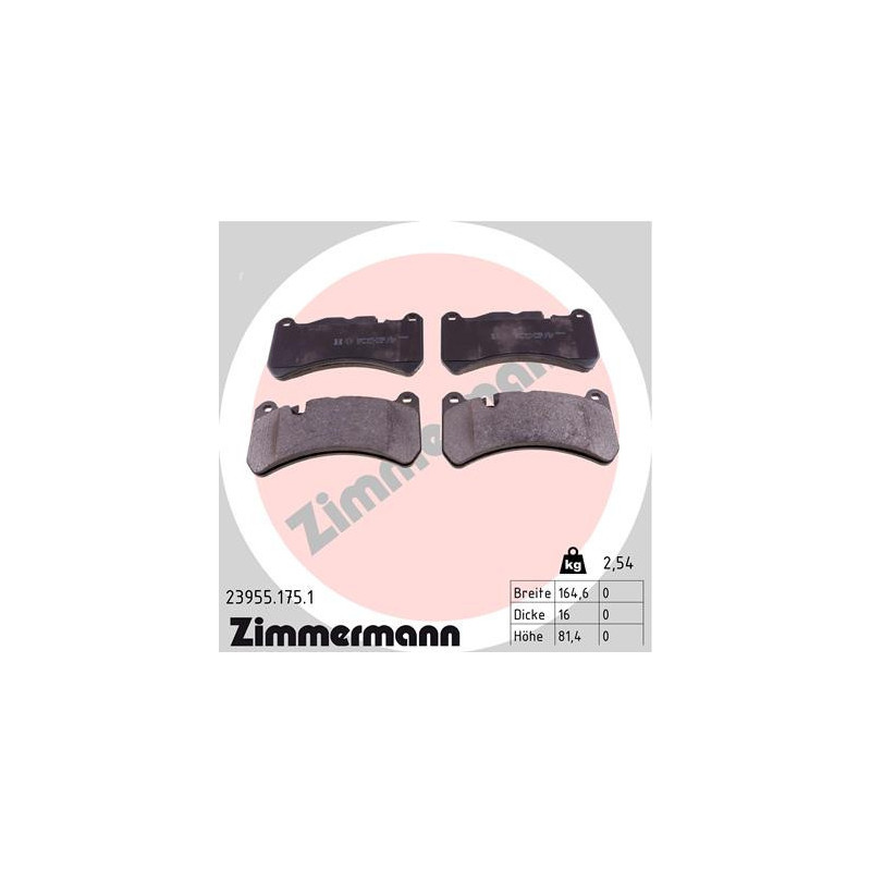 ZIMMERMANN 23955.175.1 Pastillas de freno Delantero para