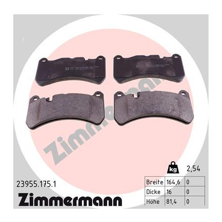 ZIMMERMANN 23955.175.1 Bremsbeläge Vorne für