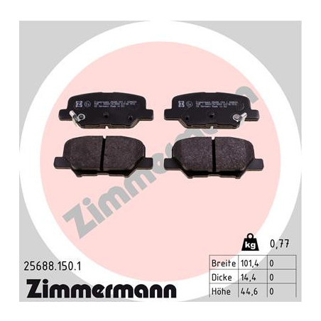 ZIMMERMANN 25688.150.1 Klocki hamulcowe Tył dla