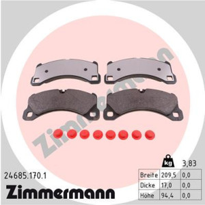 ZIMMERMANN 24685.170.1 Brzdové platničky Predné pre