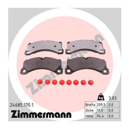ZIMMERMANN 24685.170.1 Klocki hamulcowe Przód dla