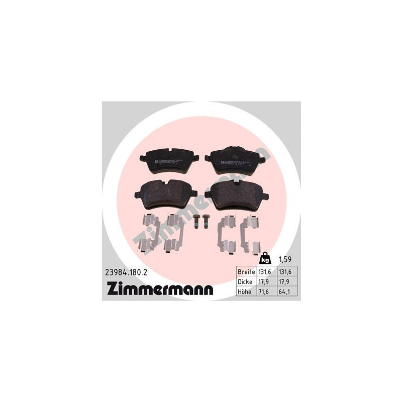 ZIMMERMANN 23984.180.2 Klocki hamulcowe