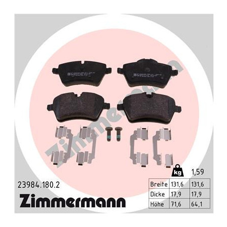 ZIMMERMANN 23984.180.2 Pastillas de freno