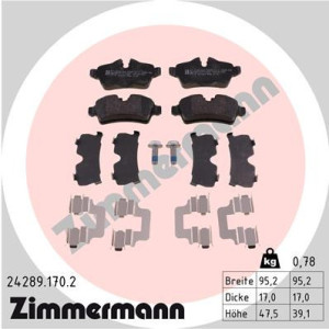 ZIMMERMANN 24289.170.2 Brzdové platničky Zadné pre