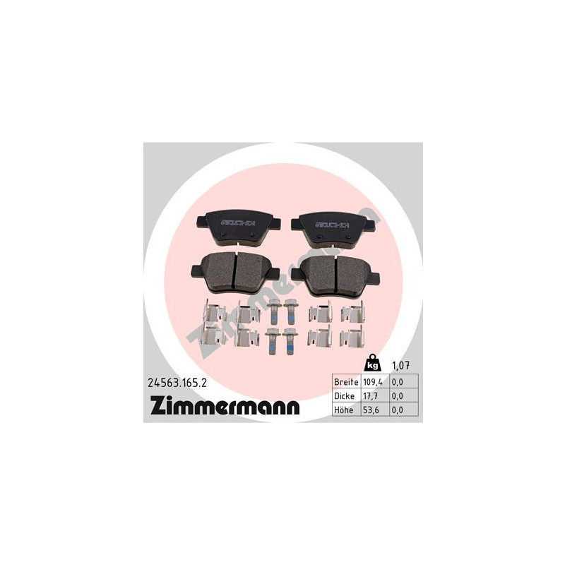 ZIMMERMANN 24563.165.2 Brzdové destičky