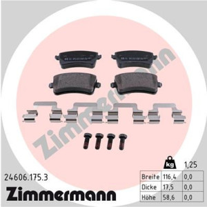 ZIMMERMANN 24606.175.3 Pastiglie freno Posteriore per