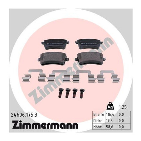 ZIMMERMANN 24606.175.3 Brake Pads Set Rear for