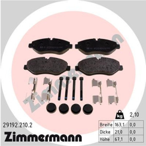 ZIMMERMANN 29192.210.2 Brzdové platničky Predné pre