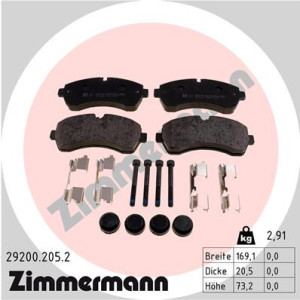 ZIMMERMANN 29200.205.2 Plaquettes de frein Avant pour