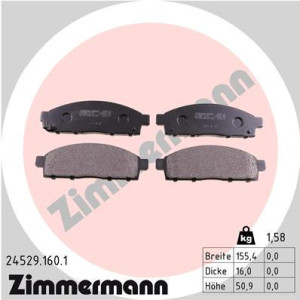 ZIMMERMANN 24529.160.1 Brzdové platničky Predné pre
