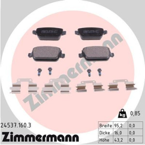 ZIMMERMANN 24537.160.3 Pastillas de freno Trasero para