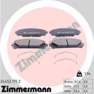ZIMMERMANN 24452.175.2 Pastillas de freno Delantero para