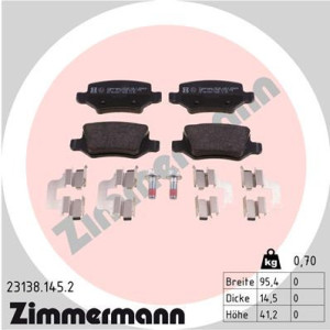ZIMMERMANN 23138.145.2 Pastiglie freno Posteriore per
