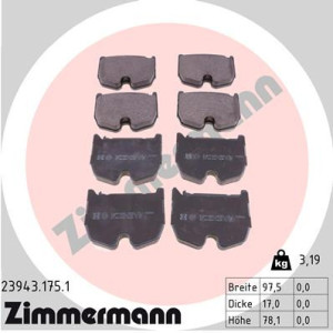 ZIMMERMANN 23943.175.1 Pastiglie freno Anteriore per