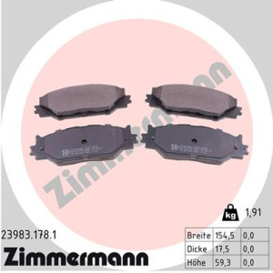 ZIMMERMANN 23983.178.1 Brake Pads Set Front for