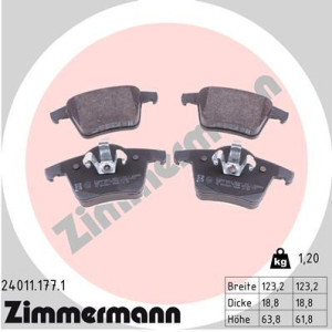 ZIMMERMANN 24011.177.1 Pastiglie freno Posteriore per