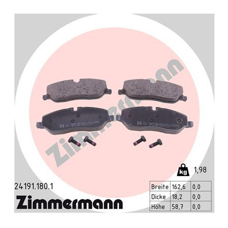 ZIMMERMANN 24191.180.1 Brzdové platničky Predné pre