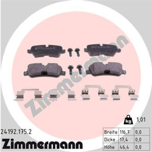 ZIMMERMANN 24192.175.2 Brzdové platničky Zadné pre