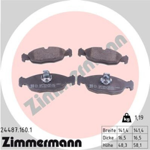 ZIMMERMANN 24487.160.1 Brzdové platničky Zadné pre