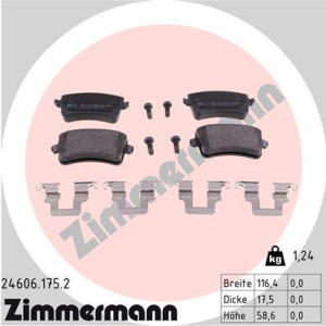 ZIMMERMANN 24606.175.2 Brzdové platničky Zadné pre