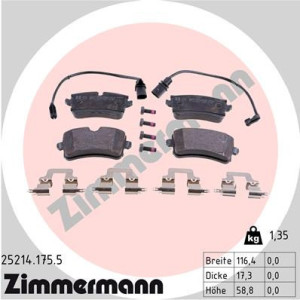ZIMMERMANN 25214.175.5 Brzdové platničky Zadné pre