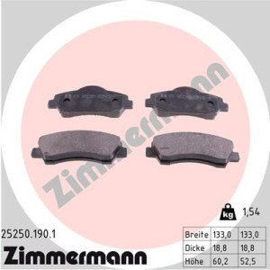ZIMMERMANN 25250.190.1 Pastiglie freno Anteriore per