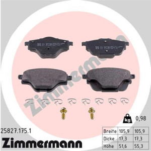 ZIMMERMANN 25827.175.1 Pastiglie freno Posteriore per