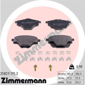 ZIMMERMANN 25827.175.2 Brzdové platničky Zadné pre