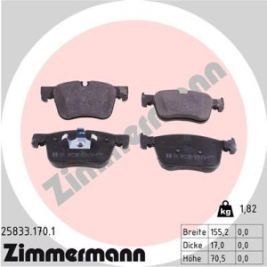 ZIMMERMANN 25833.170.1 Klocki hamulcowe Przód dla