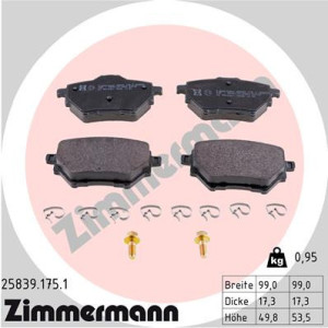 ZIMMERMANN 25839.175.1 Brzdové platničky Zadné pre