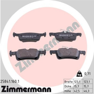 ZIMMERMANN 25841.160.1 Klocki hamulcowe Tył dla