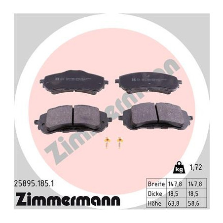 ZIMMERMANN 25895.185.1 Brzdové platničky Predné pre