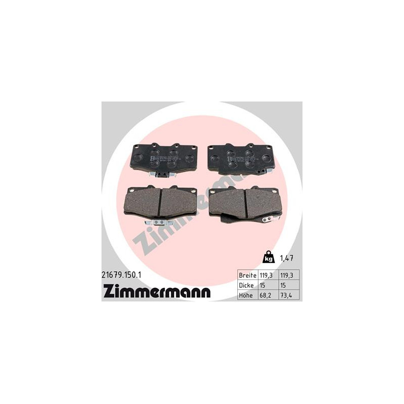 ZIMMERMANN 21679.150.1 Brake Pads
