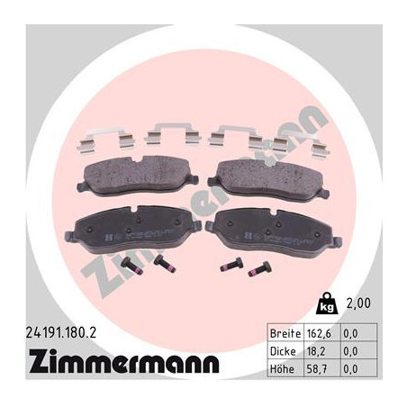 ZIMMERMANN 24191.180.2 Pastiglie freno Anteriore per