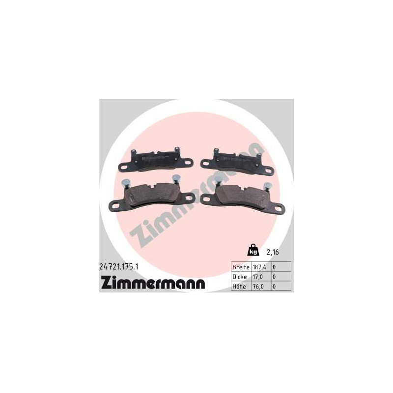ZIMMERMANN 24721.175.1 Brzdové platničky Zadné pre