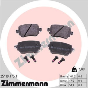 ZIMMERMANN 25110.175.1 Pastillas de freno Trasero para