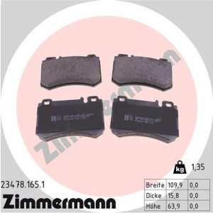 ZIMMERMANN 23478.165.1 Klocki hamulcowe Tył dla