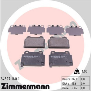 ZIMMERMANN 24827.140.1 Pastillas de freno Trasero para