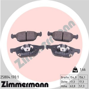 ZIMMERMANN 25804.170.1 Plaquettes de frein Avant pour