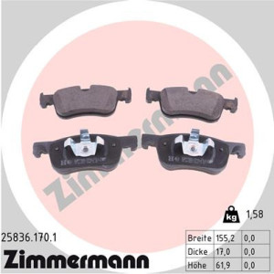 ZIMMERMANN 25836.170.1 Brzdové platničky Predné pre