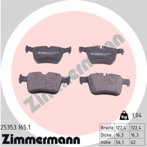 ZIMMERMANN 25353.165.1 Brzdové platničky Zadné pre