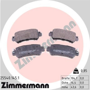 ZIMMERMANN 25540.145.1 Brzdové platničky Zadné pre