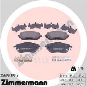 ZIMMERMANN 25698.190.2 Pastillas de freno Delantero para